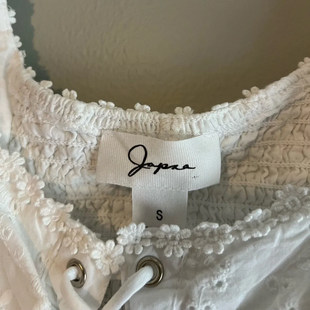 Japna White Corset Top Cotton Lace Up Cottagecore Prairie Coastal Cowgirl Small - Picture 2 of 5